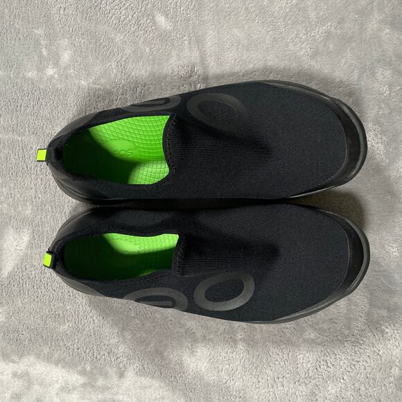 Oofos Oomg Shoes 10.5 Black Slip On Sport Recovery Cushioned Athletic Comfort - Picture 1 of 8
